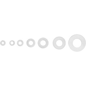 350Pcs White Nylon Plastic, White Silicone ORings Washer Flat Gasket Kit M2/M2.5/M3/M4/M5/M6/M8