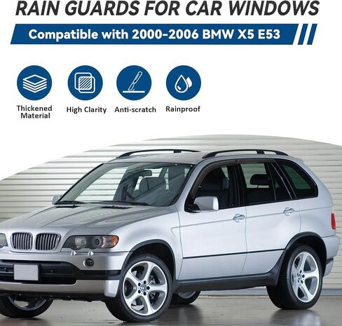 4pcs Front+Rear Smoke Tint Sun/Rain Guard Outside Mount Tape-On Vent Window Visors Compatible with 09-15 BMW X1 E84 in Saudi Arabia