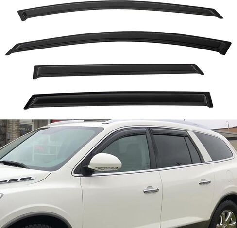 4pcs Front+Rear Smoke Tint Sun/Rain Guard Outside Mount Tape-On Vent Window Visors Compatible with 09-15 BMW X1 E84 in Saudi Arabia