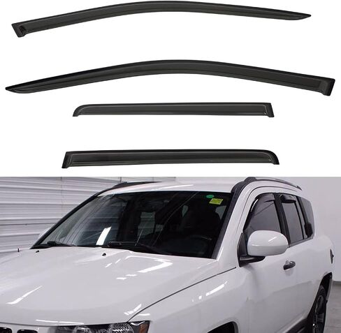 4pcs Front+Rear Smoke Tint Sun/Rain Guard Outside Mount Tape-On Vent Window Visors Compatible with 09-15 BMW X1 E84 in Saudi Arabia