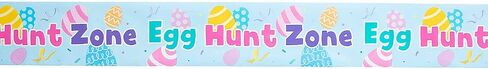 Fun Express Easter Egg Hunt Caution Tape Banner - Party Decor - 1 Roll - 4.5 Inches x 244 Inches in Saudi Arabia