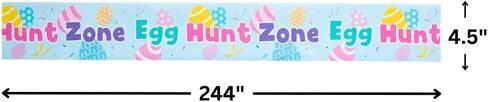 Fun Express Easter Egg Hunt Caution Tape Banner - Party Decor - 1 Roll - 4.5 Inches x 244 Inches in Saudi Arabia