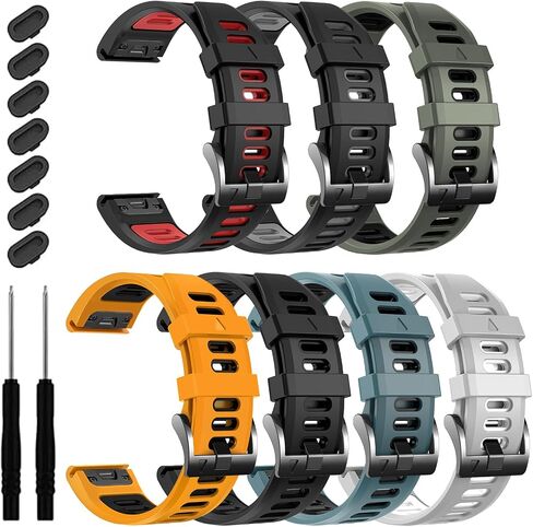 EZMVZKU 22mm Quickfit Sport Band for Garmin Fenix E/Fenix 8 47mm/Fenix 7/7 Pro/6/6 Pro/5/5 Plus,Silicone Watchband Strap for Forerunner 965 955 945/Approach S70 S62/MARQ Adventurer (Gen 2) in Saudi Arabia
