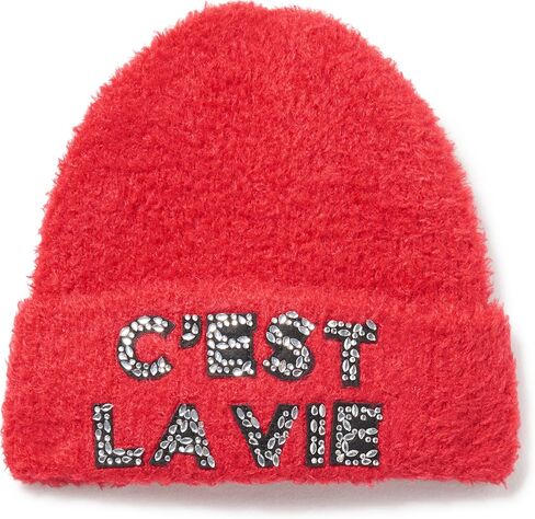 KARL LAGERFELD Women's Sparkle Embroidered Letters C'est La Vie Hat in Saudi Arabia