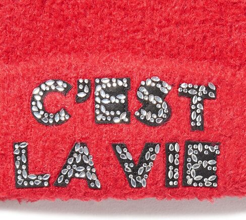 KARL LAGERFELD Women's Sparkle Embroidered Letters C'est La Vie Hat in Saudi Arabia