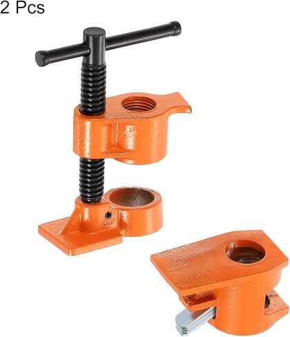 Harfington 2PCS Clamp Thipture 1/2 "Black Pipe Steel Clamp Clamp Wood Gluing Pipe Clamp Tool Tool Arm Wordworking Tool for Glating and Prilling in Kuwait