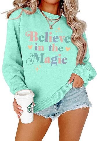 ALUS Womens Sweatshsirts Casual Winter Crewneck Hoodies Tops in Saudi Arabia
