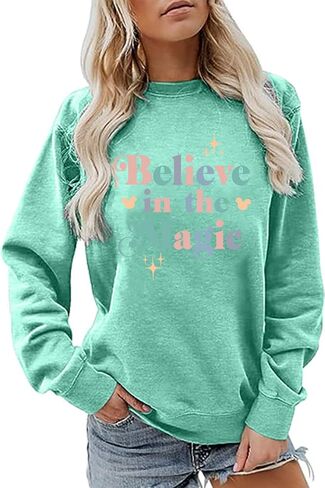 ALUS Womens Sweatshsirts Casual Winter Crewneck Hoodies Tops in Saudi Arabia