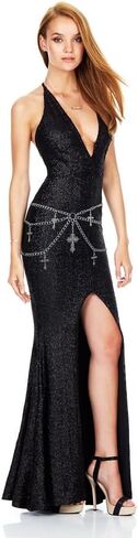 Goth Waist Chain Belt with Cross - Punk Gothic Crossover Body Belly Chains Tassel for Women Girl in Saudi Arabia