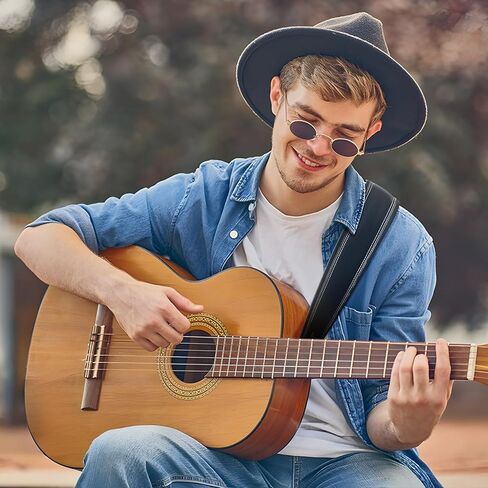 Full Grain Cowhide Leather Guitar Strap Thickened Air Cushion Padded Strap for Acoustic Electric Guitar Bass in Kuwait