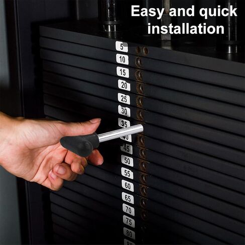 استبدال دبوس مكدس الوزن، دبوس آلة الوزن بمقبض T، دبوس الشد 3/8 قطر 5-1/2 بوصة، مساحة قفل عالمية، دبوس محدد كومة الوزن لمعدات التمارين الرياضية المنزلية in Kuwait