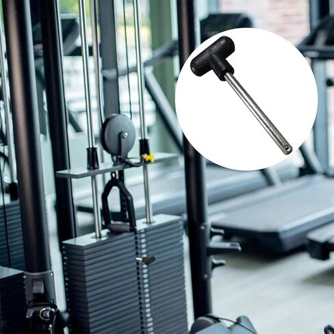 استبدال دبوس مكدس الوزن، دبوس آلة الوزن بمقبض T، دبوس الشد 3/8 قطر 5-1/2 بوصة، مساحة قفل عالمية، دبوس محدد كومة الوزن لمعدات التمارين الرياضية المنزلية in Kuwait