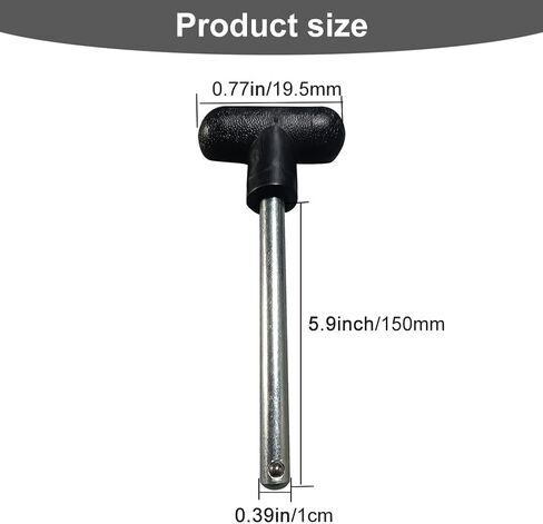 استبدال دبوس مكدس الوزن، دبوس آلة الوزن بمقبض T، دبوس الشد 3/8 قطر 5-1/2 بوصة، مساحة قفل عالمية، دبوس محدد كومة الوزن لمعدات التمارين الرياضية المنزلية in Kuwait