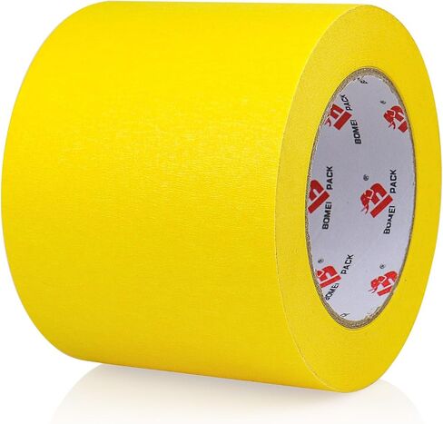 BOMEI PACK Wide Painters Tape, Yellow Painting Tape 6 Inches x 55 Yards, 3D Printing Tape, Wide Masking Tape for Painting, Craft Art, Label, Packing, Office, School, Home (6'' x 55 Yards) in Saudi Arabia