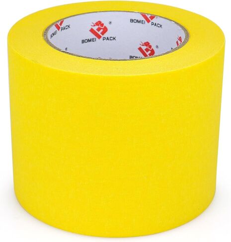 BOMEI PACK Wide Painters Tape, Yellow Painting Tape 6 Inches x 55 Yards, 3D Printing Tape, Wide Masking Tape for Painting, Craft Art, Label, Packing, Office, School, Home (6'' x 55 Yards) in Saudi Arabia