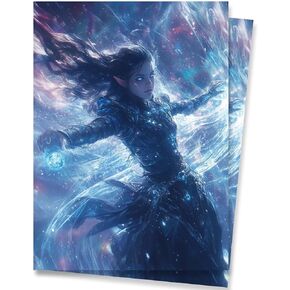 Compatible with Magic The Gathering Card Sleeves(Edge of Eternities Series)-100pack+4 Count Smooth Matte Compatible with MTG and Other TCGs (Cosmic Magician)