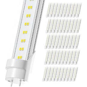 50 Pack T8 Bulbs 4 Foot 6500K Daylight, 5000Lumens, 36W, 4ft Led Bulbs Ballast Bypass Type B Dual-End Powered, 4ft Led Tubes Replacement F32T8 F32T12 Fluorescent Tube