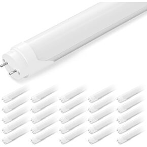 SHINESTAR 25-Pack T8 LED Bulbs 4 Foot, Ballast Bypass, Tube Lights 18W 2200LM, 5000K Daylight, T8 T10 T12 LED Replacement for Fluorescent Tubes, Dual-end, 2 pin G13 Base, Clear Cover