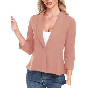 MINTLIMIT Womens Blazer Suit Jackets Dressy 3/4 Sleeve Blazer Casual Business Blazer for Work 2024