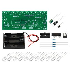 PATIKIL Soldering Practice Board, 1Set Electronics Kit Prototype PCB Board DIY Welding Circuit Voice Control LED Light for Competition Experiment, 4-12V