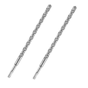 2 Pcs 5/8" × 12" SDS Plus Rotary Hammer Drill Bit, Heavy Duty Carbide-Tipped Drill Bits for Concrete, Stone, Wood, Metal