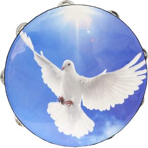 Danzcue 10 Inches Worship Dove Double Rows Jingles Tambourine