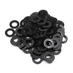 Othmro 50Pcs Nylon Plastic Flat Washers M2.5 5mm OD 2.5mm ID 1mm Thickness Crush Screw Washer for Faucet Pipe Water Hose Electrical Connections on Household Commercial Appliances Black