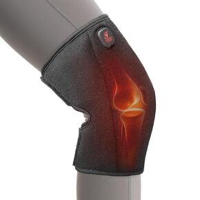 Heated Knee Brace, Cordless Knee Heating Pad for Arthritis, 3 Temperature Modes Knee Warmer for Knee Pain, 3000mAh Battery Operated Knee Wrap for Men Women Elders, Black(Single)