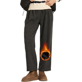 Alexis Leroy Women's Fleece Lined Sweatpants Wide Leg Pants with Pockets Winter Warm Athletic Lounge Casual
