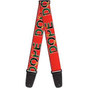 Buckle-Down Guitar Strap - DOPE Red Black Tropical Flowers