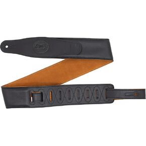Levy's Leathers 2.5" Cirro Series Padded Garment Leather Black & Honey Guitar Strap (MGS80CS-BLK-HNY)