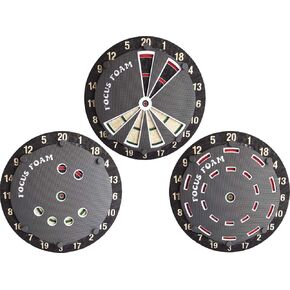 Magnetic Focus Foam Steel Tip Dartboard Trainer 3 Pack | Embossed/Carbon Fiber Look