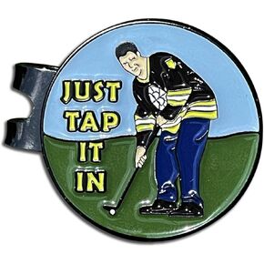 Funny Golf Ball Marker, Golf Ball Marker Hat Clip, Magnetic Golf Ball Marker - Funny Golf Marker Hat Clip, Golf Hat Clip, Golf Markers, Golf Ball Markers for Men - Just Tap It in (1pc)