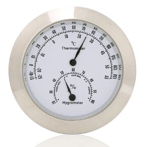 Guitar Thermometer Hygrometer, Violin Meter Temperature Humidity Meter for Violin Guitar Case Instrument Care(Silver)