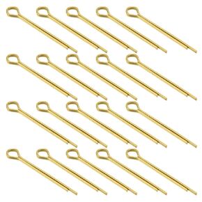 uxcell 40Pcs 1/9''x4/5'' Brass Cotter Pin, Split Pin Fastener Clips Split Cotter for Household Appliances, Sports Equipment, Car Mechanics Repair (Gold)