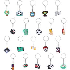 20PCS Soccer Keychain ، كرة القدم الرياضية كرة القدم كرة القدم تحت عنوان مفاتيح كرة القدم Goodie Bags Stuffers حفل عيد ميلاد الحفلات للمكافأة كرنفال المدرسة