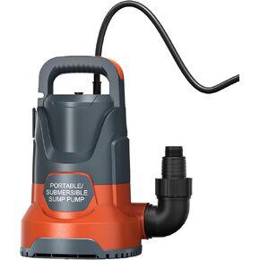 Sump Pump Submersible Water Pump Electric for Portable Transfer Water Pump Sump Pumps 1/5HP Utility Pump with 8 Accessories for Pool Draining Basement