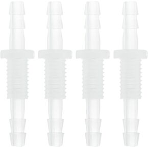 Plastic Hose Barb Fitting 5/32" to 5/32" Hose ID M8 Male Thread Thru-Bulk Bulkhead Fitting PP 4 Pcs