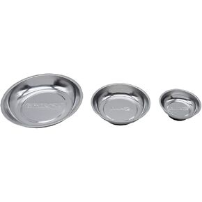Grip Stainless Steel 3 pc Magnetic Parts Tray Set - Socket, Screw, Nuts, Bolts, Metal Parts & Tool Organization