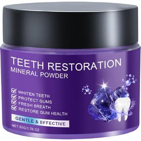 2025 New Teeth Restoration Mineral Powder Purple Natural Tooth Powder Teeth Whitening Powder Teeth and Gums Strengthening Restore Tooth Cleaning Powder Mineral Toothpaste Powder 50g