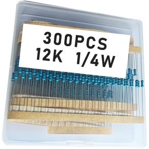 12k 1/4W, 12k 1/4W, 12k ohm, 12k 1/4W, 12kresistor, 12k ohm resistor, 12k ohm Metal resistor, 12k Metal Film resistors 1/4w(0.25w) 1% tolerance 0.01 MF Metal Film Fixed Resistor 300 pcs