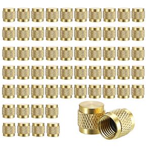 Sumnacon 1/4 Flare Cap 60 Pcs HVAC Valve Caps with Neoprene O Ring Seal Round Brass for 1/4" Pipes/Valves AC Service Valve Cap or Refrigerant Locking Caps for Air Conditioner,Auto A/C,Refrigeration