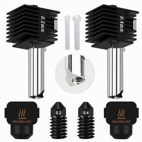2PCS 0.2mm+0.4mm Hotend Kit for Bambu Lab A1/A1 Mini, 3D Printer Parts Replacement Print Head for Bambu Lab A1/A1 Mini 3D Printer