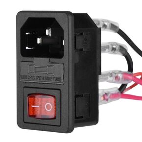 10A 220V 110V Rocker Switch Power Socket Inlet Module U Type Plug Adapter with a Fuse for 3D Printer