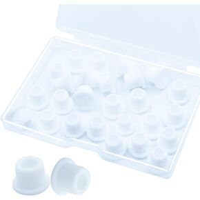 28PCS 3/8 inch / 10mm White Hole Plugs Silicone Rubber Plugs for Round Holes, Rubber Stoppers Waterproof Tube Plugs Flexible T-Type, Used for Sealing Plugs Bathtub Jet Covers, Fit for 9.5~10mm Hole