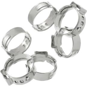 1/2 Inch PEX Clamps Rings Stainless Steel Single Ear Clamps Compatible with PEX Tubing Pipe Fitting Connections(100PCS)