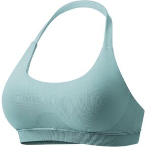 VOYJOY Women Workout Impact Bras Medium Low Support Halter Sports Bras Seamless Open Back Gym Padded Yoga Crop Top