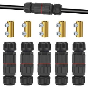 Linkstyle 5PCS IP68 Connectors Waterproof, Electrical Wire Junction Box Connectors with Screws for 10AWG Wire