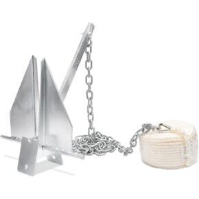 Leero Heavy Duty Boat Anchor Kit with Anchor Chain, Shackle and Anchor Rope, 5/8/10 lb Portable Danforth Anchor, Boat Anchor for Pontoons, Fishing Boats, Bass Boats, Sport Boats, Sport Yachts