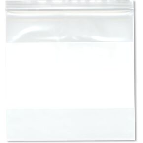 Plymor 8" x 8" (Pack of 100), 4 Mil Heavy Duty White-Block Zipper Reclosable Plastic Bags